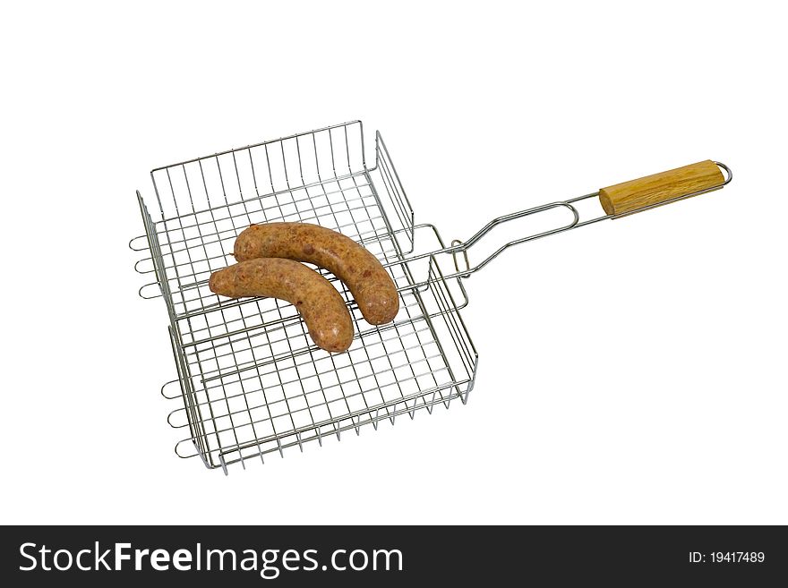 This is a raw sausage barbecue. This image is isolated clipping paths, you can put it on any background.