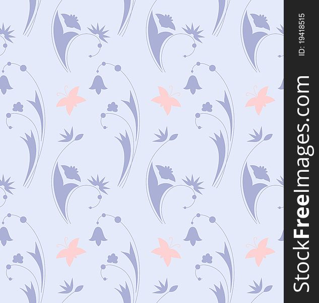 Vector seamless background with stylized floral pattern. Vector seamless background with stylized floral pattern.