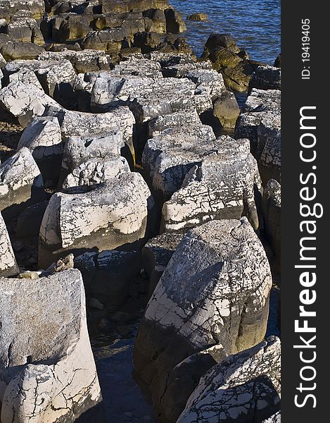 Limestone seashore near Fazana, Croatia