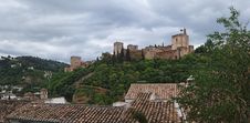 Alhambra Palace In Cloudy Day, Granada, Spain Royalty Free Stock Image Alhambra Palace In Cloudy Day, Granada, Spain Royalty Free Stock Image