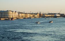 View Over The Neva River On The English Embankment Royalty Free Stock Photography View Over The Neva River On The English Embankment Royalty Free Stock Photography