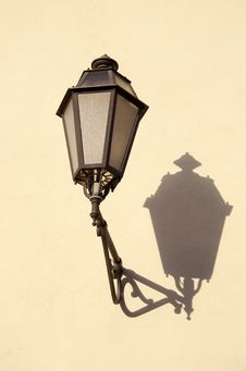 Old Town Vintage Lamp On Wall Stock Photos Old Town Vintage Lamp On Wall Stock Photos