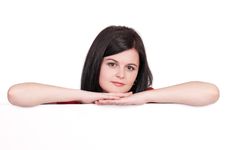 Young Woman With Blank Royalty Free Stock Images