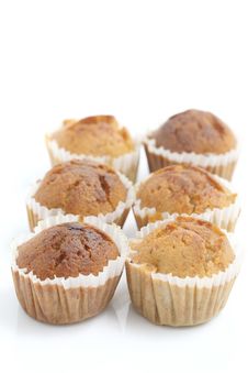 Banana Cup Cake Isolated In White Background Stock Photos Banana Cup Cake Isolated In White Background Stock Photos