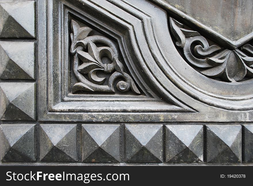 Architectural metal decoration in the shape of leaves. Architectural metal decoration in the shape of leaves
