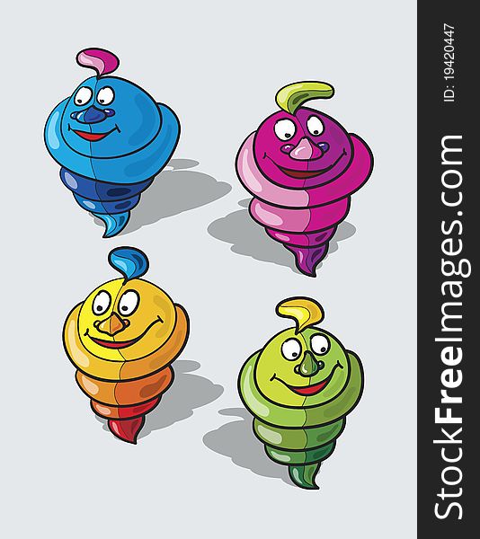 Ice cream cartoon, abstract vector art illustration