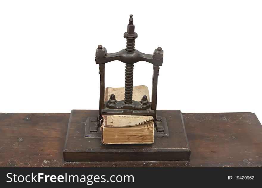 Press old craft books on a wooden table