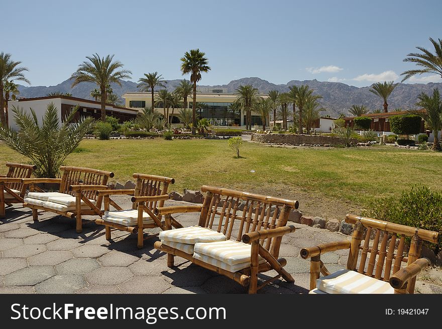 Holiday village and hotel on Red Sea coast, Sinai. Holiday village and hotel on Red Sea coast, Sinai.