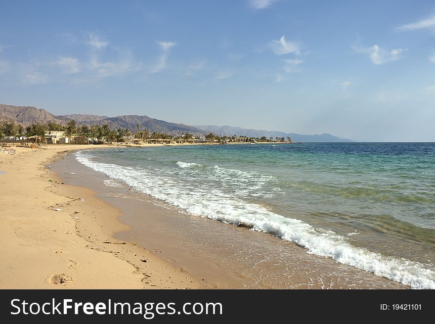 Sandy coastline at Sinai peninsula, Egypt. Sandy coastline at Sinai peninsula, Egypt.