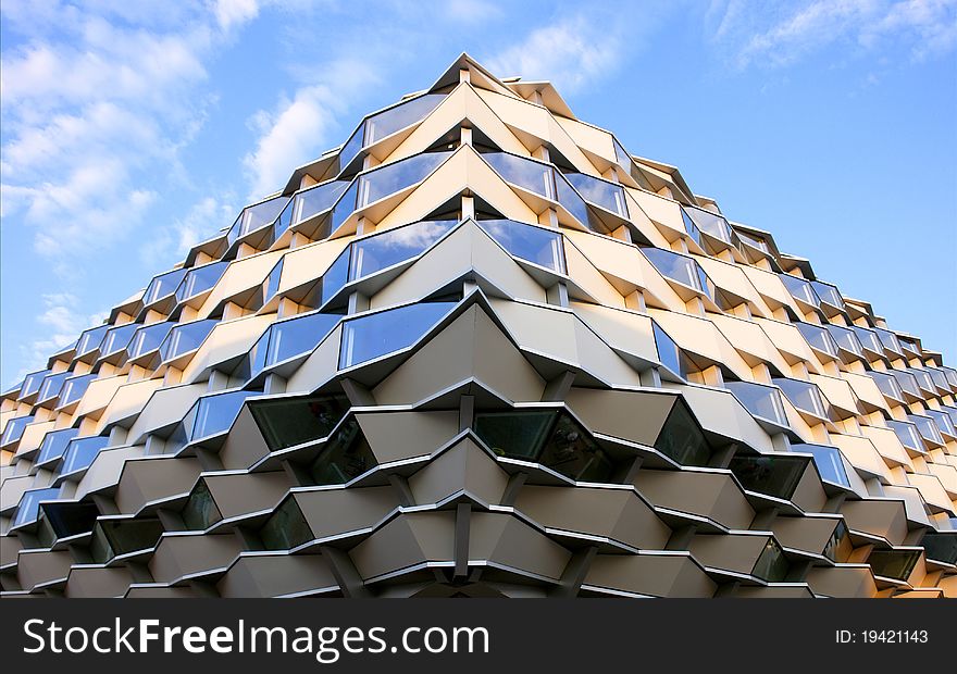 Zaragoza modern building pattern detail, Spain