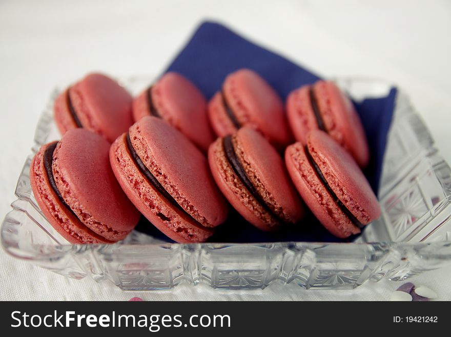 Homemade french macaroons ready to eat