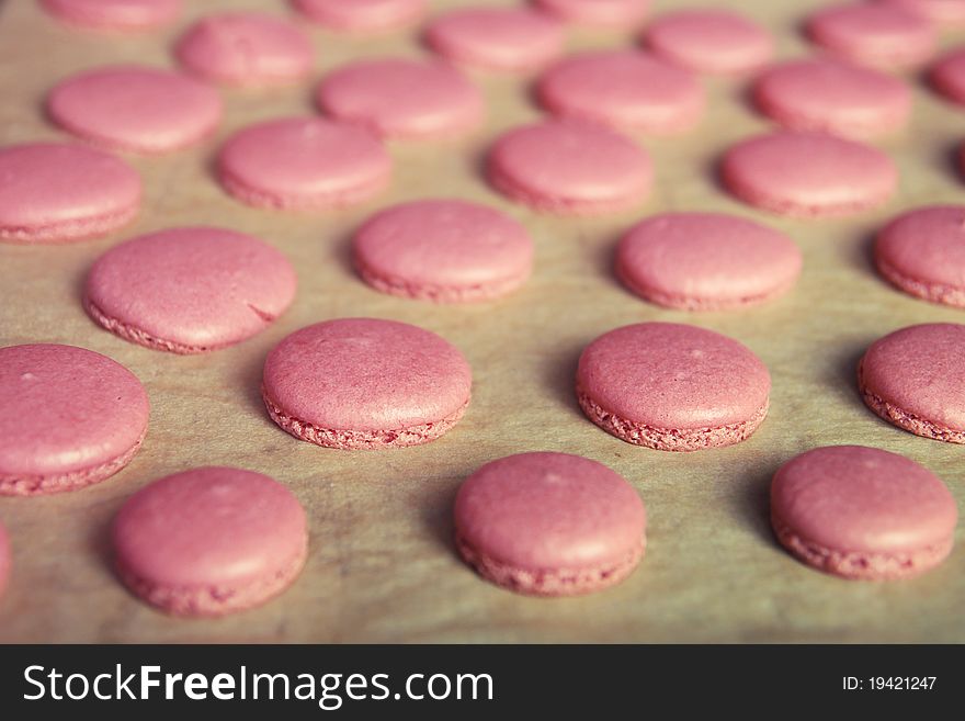 Homemade french macaroons before putting into heat