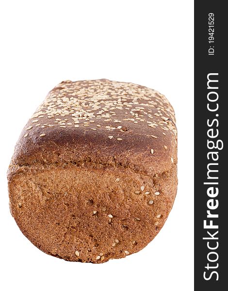 Rye dark bread on White