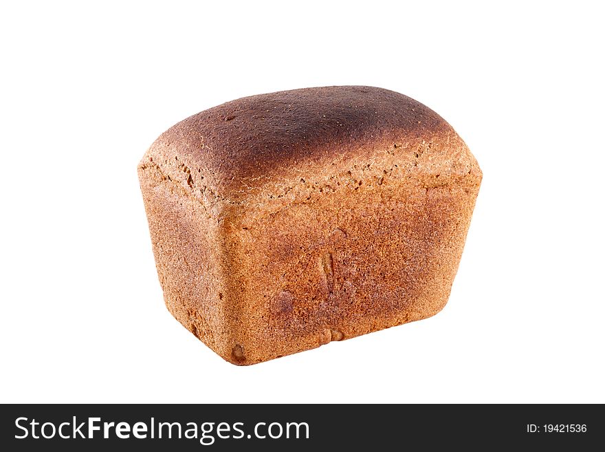 Dark rye bread on white