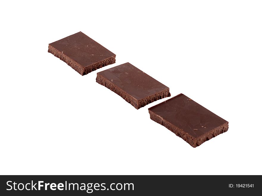 Chocolate blocks on White Background