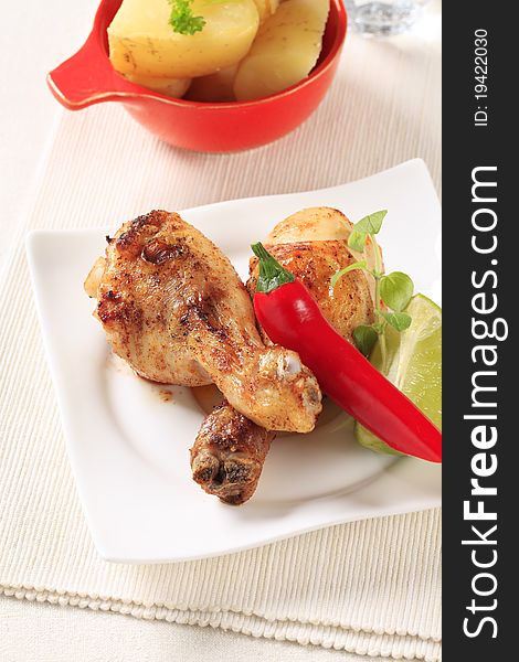 Roast chicken drumsticks