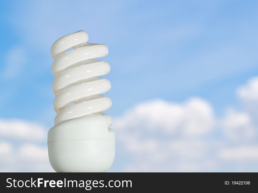 Fluorescent lamp against the sky