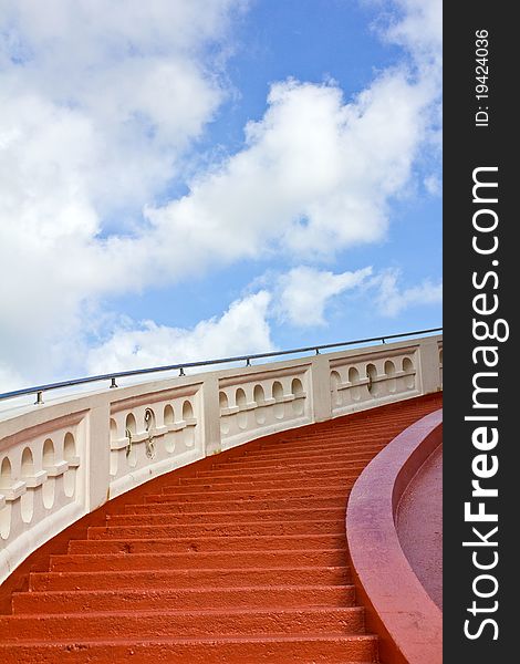 Stairway leading to the golden mountain