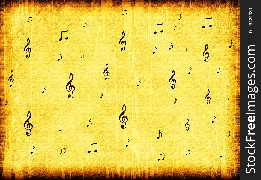 Yellow Grunge Backgrounds With Notes