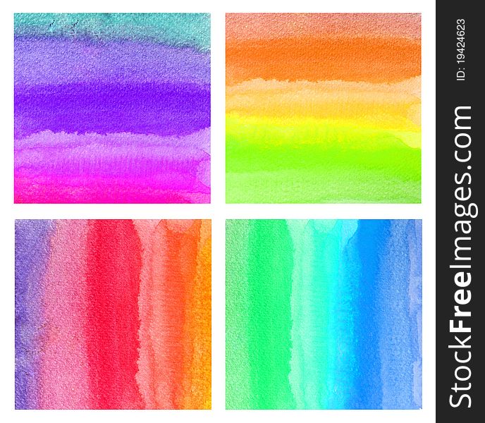 Set of colorful watercolor for background