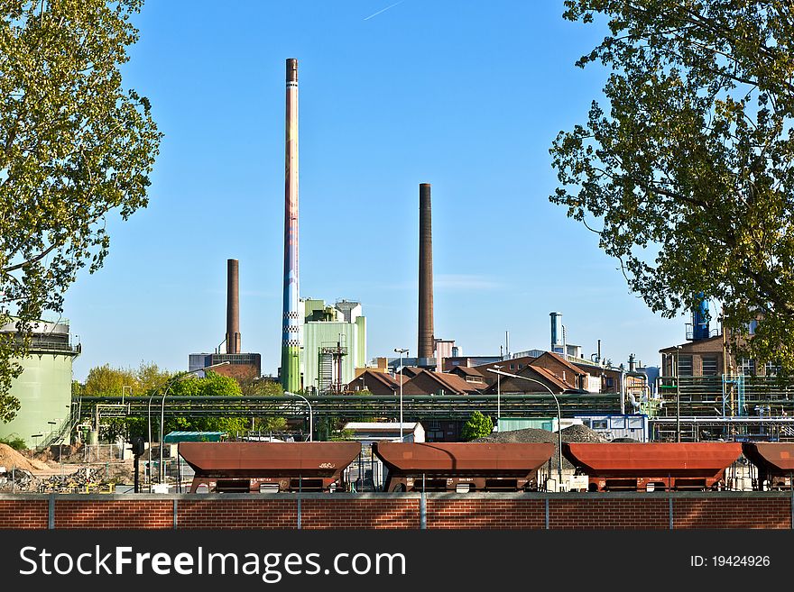 Industry Park With Silo And Chimney