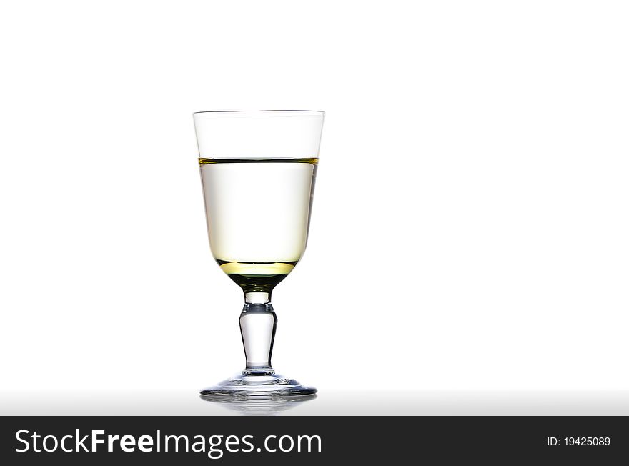 The wine-glass on white.