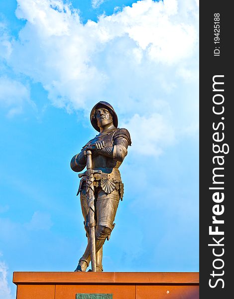 Statue of knight Hartmut zu Kronberg in Germany