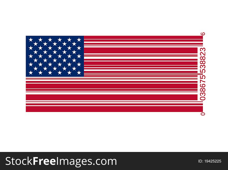 American Flag As Bar Code