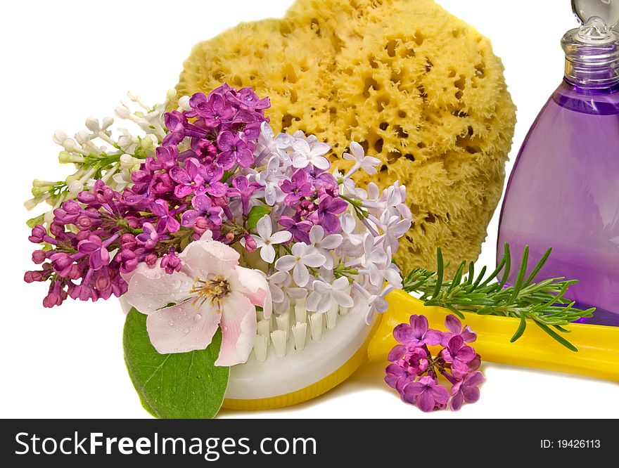 Cosmetic set with flowers and herbs