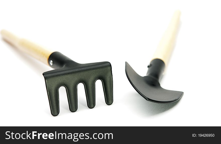 Garden mini rake and spade