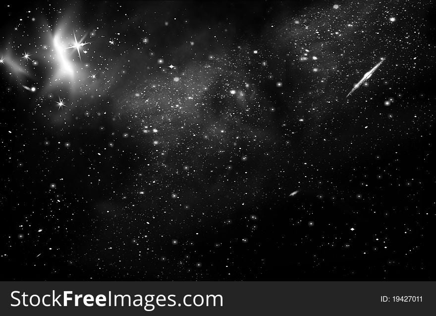 Space in the star sky of flash