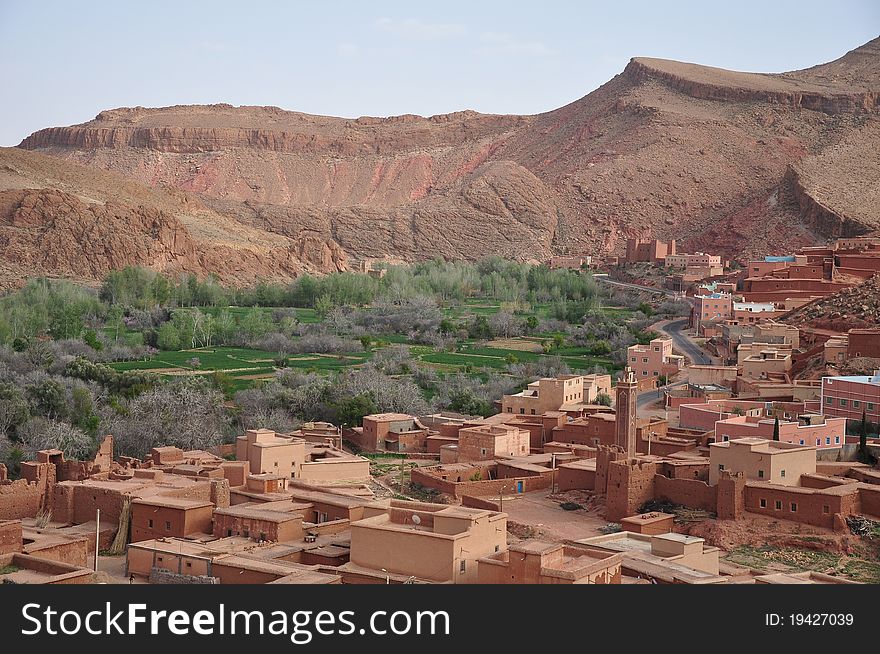 Town in dades gorge Morocco