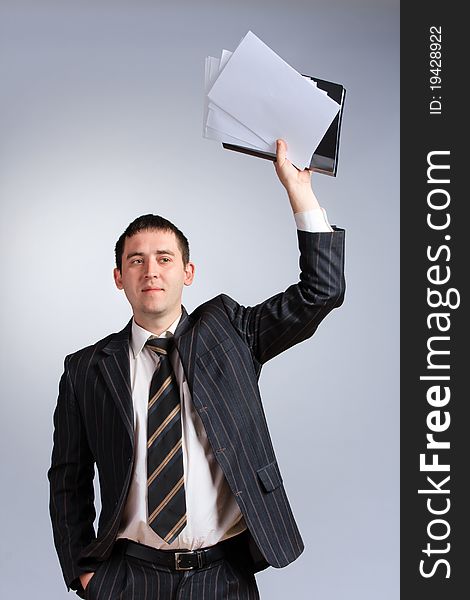 Businessman portrait in a jacket and tie