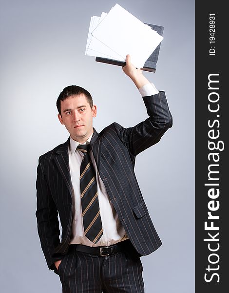 Businessman portrait in a jacket and tie