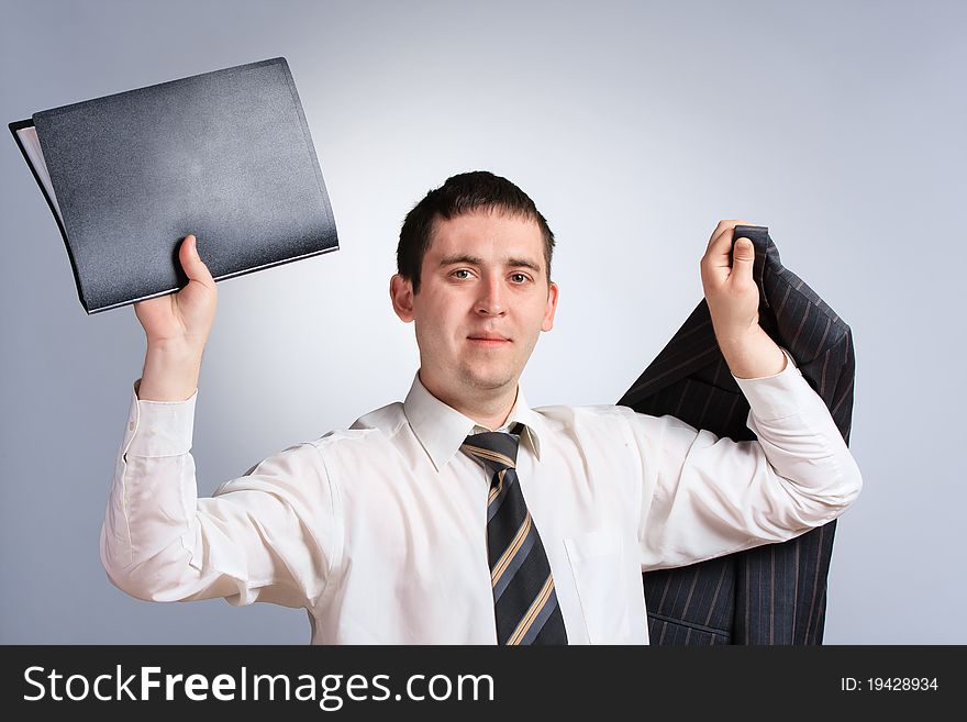 Businessman portrait in a jacket and tie