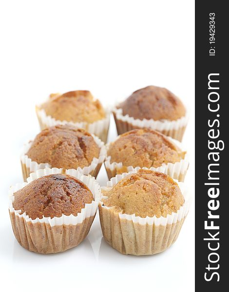 Banana Cup Cake Isolated In White Background