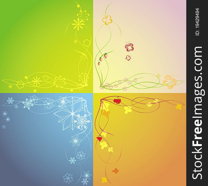 Colorful four seasons abstract concept