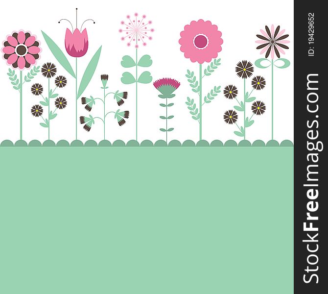 Background With Flowers. Vector Illustration