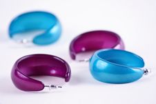 Blue And Violet Ear-rings Stock Photo Blue And Violet Ear-rings Stock Photo