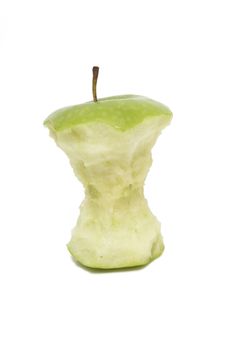 Eaten Green Apple Isolated Stock Image Eaten Green Apple Isolated Stock Image