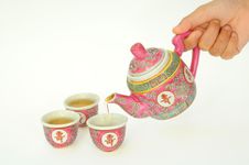 Serving Chinese Tea Royalty Free Stock Photography Serving Chinese Tea Royalty Free Stock Photography