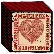 Matchbox Red Heart Woodcut Royalty Free Stock Photo
