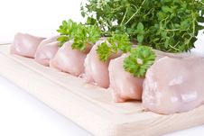 Free Raw Chicken Breasts On Chopping Board Royalty Free Stock Images - 19437599