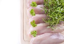 Free Raw Chicken Breasts On Chopping Board Royalty Free Stock Photo - 19437605