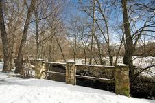 Snowy Bridge At Countryside Royalty Free Stock Images Snowy Bridge At Countryside Royalty Free Stock Images