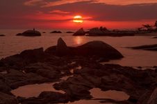 Sunset At Seascape Royalty Free Stock Photos Sunset At Seascape Royalty Free Stock Photos