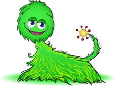 Green Furry Creature Royalty Free Stock Photo
