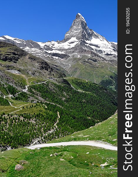 Beautiful mountain Matterhorn - Swiss Alps