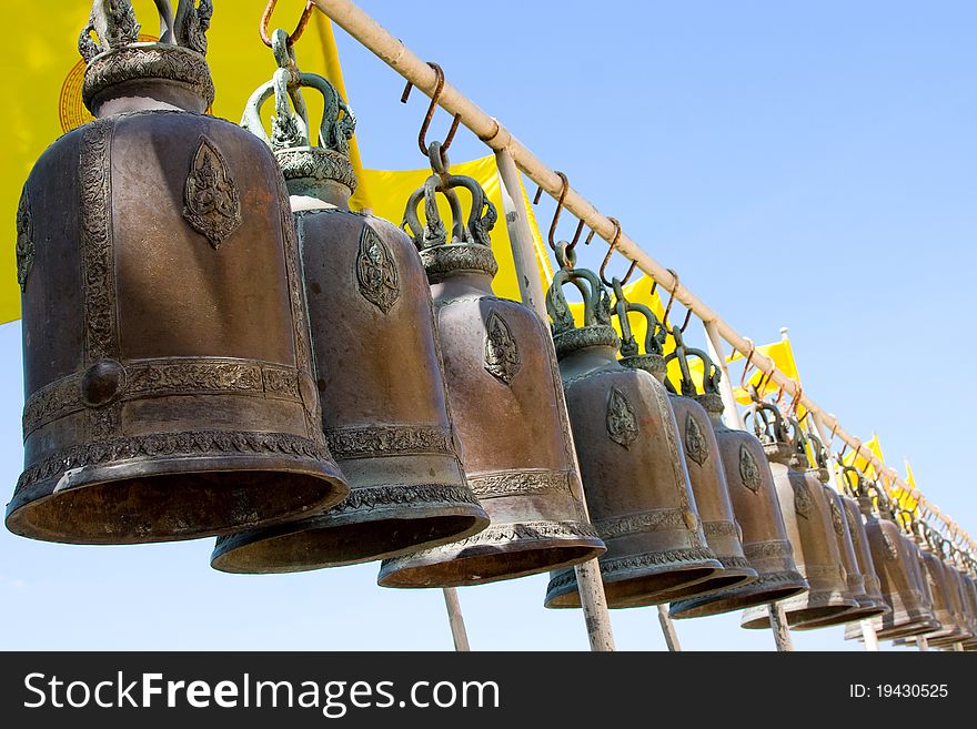 Bell in buddisht temple , Thailand .