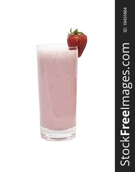 Strawberry Milkshake Isolated On White